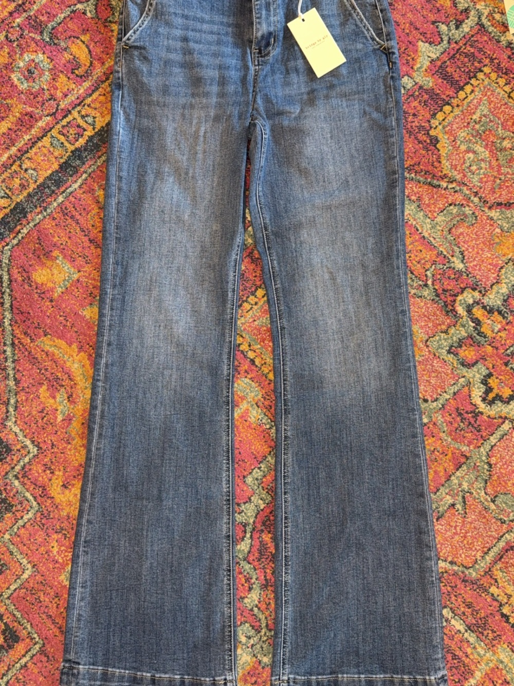 Women’s Flared Jeans in Medium Blue Wash - Classic Everyday Style